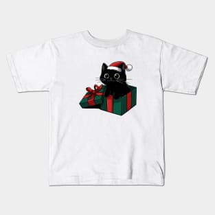 Christmas Gift Cat Kids T-Shirt